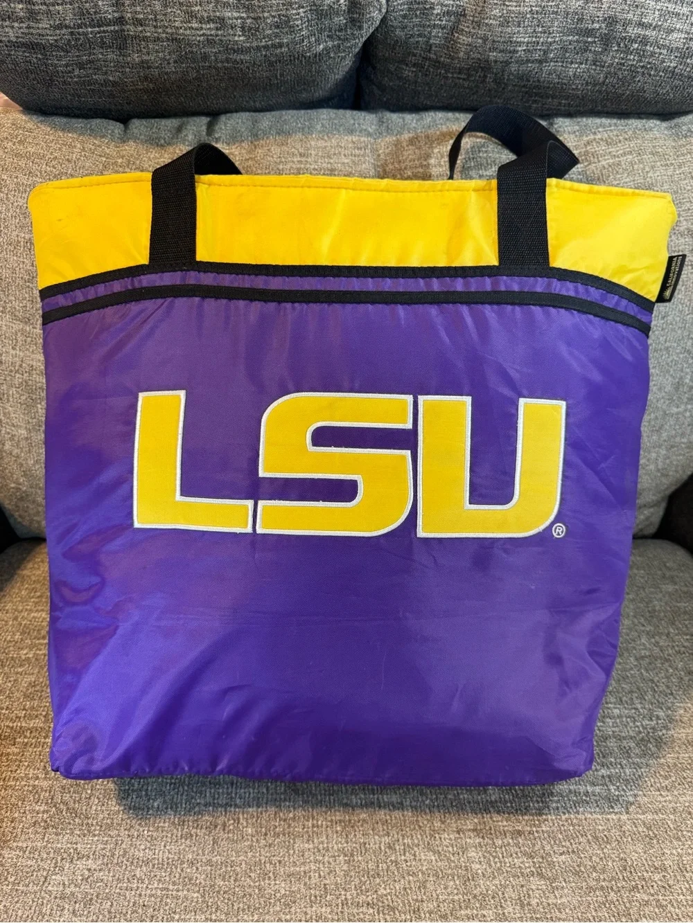 LSU Tigers insulated thermal tote bag, purple/gold Louisiana State University